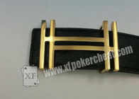 Perangkat Kecurangan Poker Black Leather Strap Belt Camera Dengan Jarak 19 - 35cm