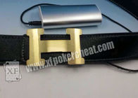 Perangkat Kecurangan Poker Black Leather Strap Belt Camera Dengan Jarak 19 - 35cm