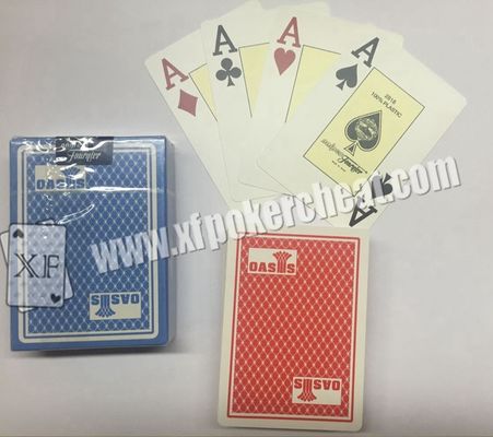 Gambling Gadget Naipes Fournier Plastic 2818 Red / Blue Jumbo Face Playing Cards